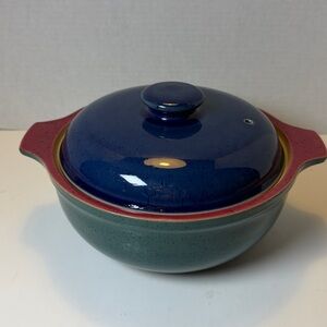 Denby England Harlequin 2Qt Round Casserole Dish with Lid